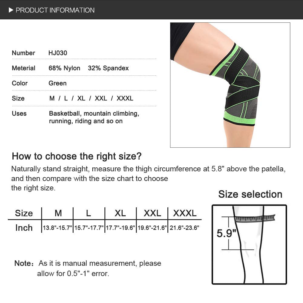 Knee Braces for Knee Pain, 1 Pack Knee Compression Sleeve, Knee Support for Sports Workout Weightlifting Basketball, Knee Sleeve for Joint Pain and Arthritis Relief