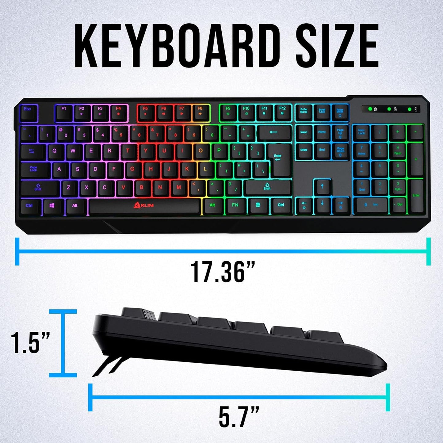 Chroma Wireless Gaming Keyboard RGB - Backlit Wireless Keyboard - Long-Lasting Rechargeable Battery - Quiet Water Resistant Ergonomic Keyboard - Teclado Gamer - PC PS5 PS4 Xbox One Mac - Black