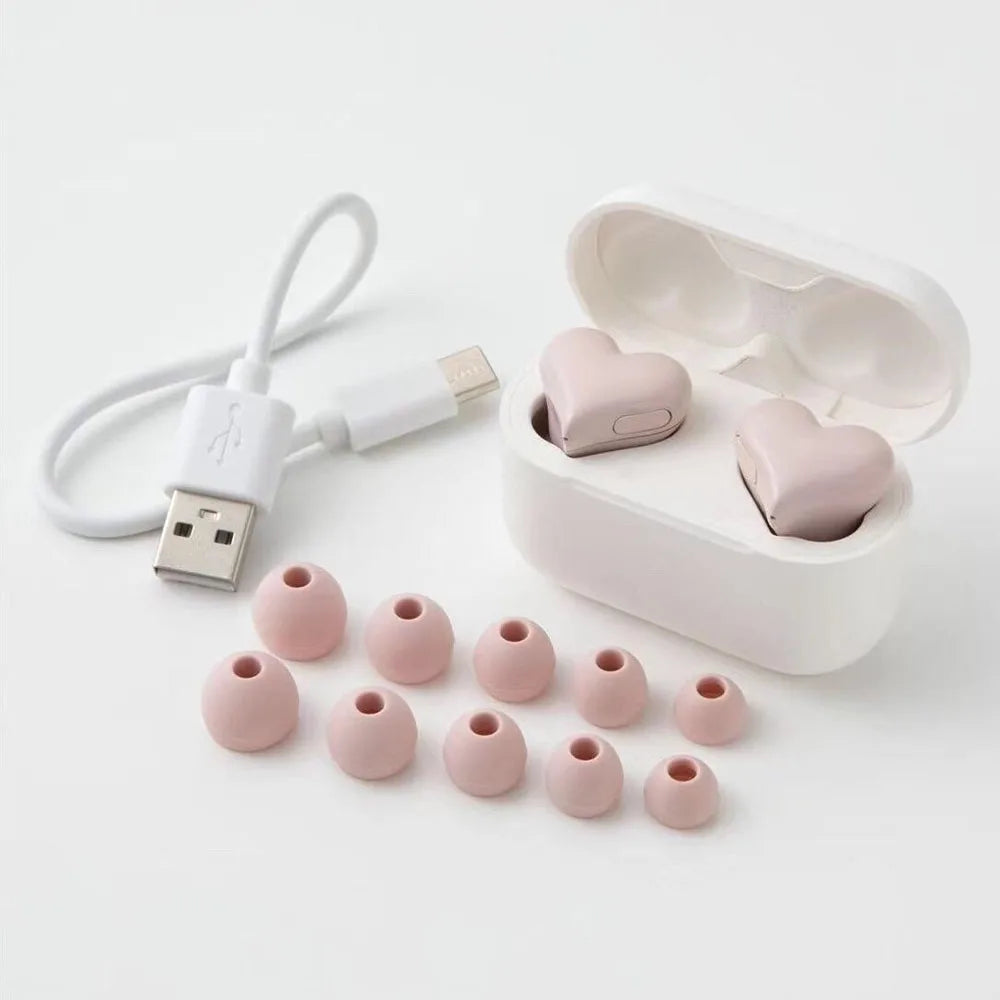 New Wireless Bluetooth Headphones Heart Shaped Earphones Woman Earphone High Quality Heart Earbuds Girl Gift