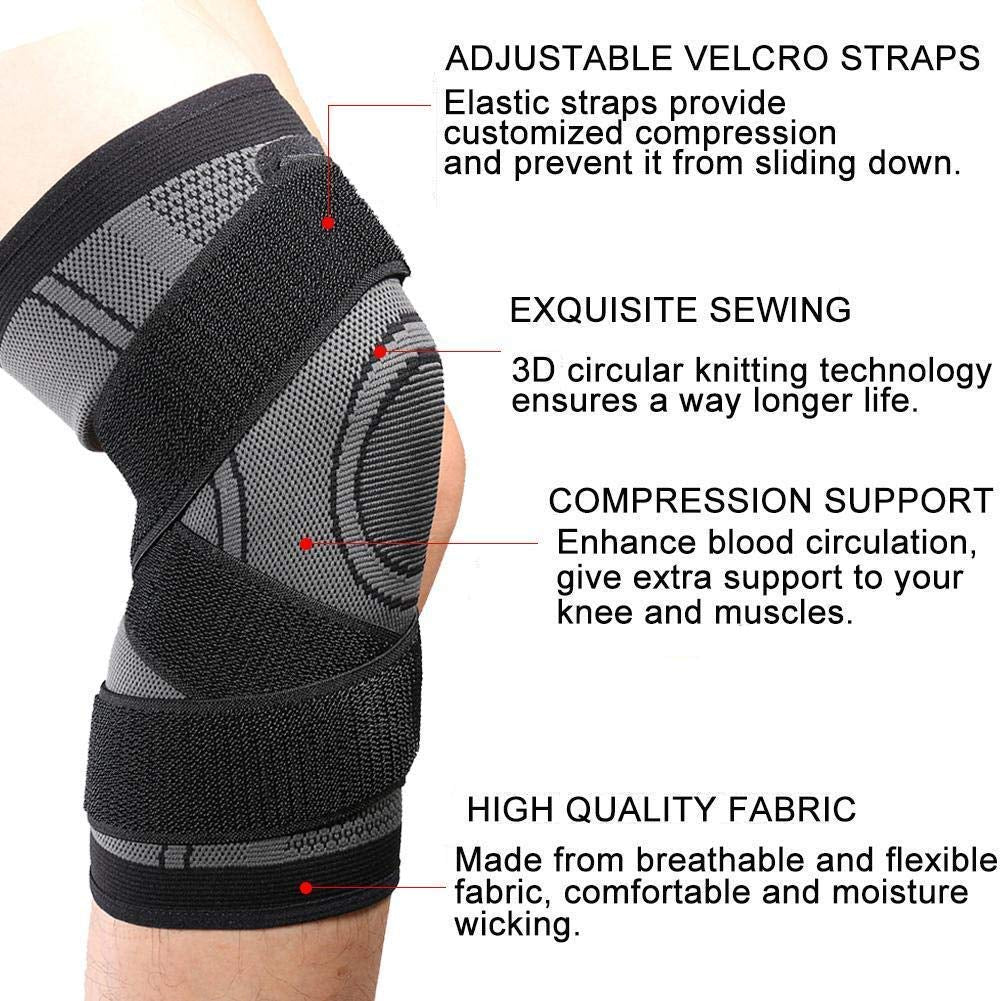 Knee Braces for Knee Pain, 1 Pack Knee Compression Sleeve, Knee Support for Sports Workout Weightlifting Basketball, Knee Sleeve for Joint Pain and Arthritis Relief