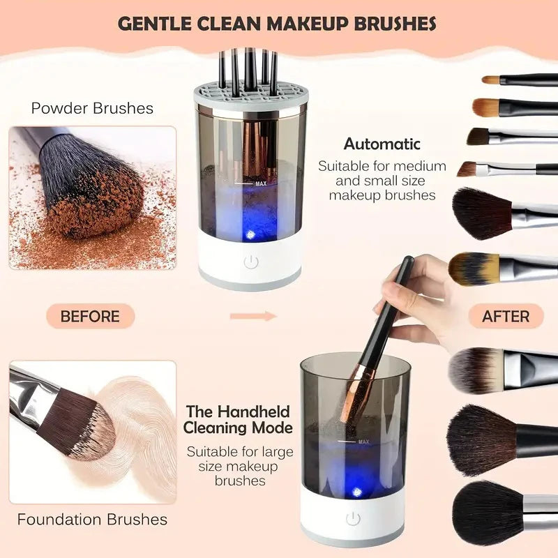 USB Plug Portable Electric Makeup Brush Cleaner with Rubber Makeup Machine Electric USB Quick Cleaner Cleaning Brush Collar Brus