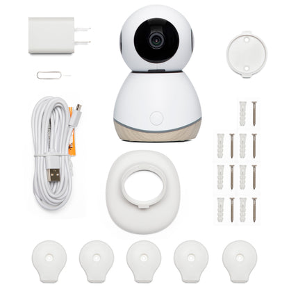 360° Smart Baby Monitor, Natural with White