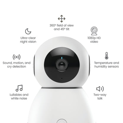 360° Smart Baby Monitor, Natural with White