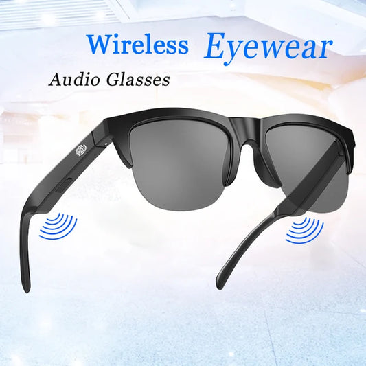 Smart Glasses Wireless Bluetooth Sunglasses Built-In Microphone Speakers Touch & Voice Assistant Compatible Glass for Men Women