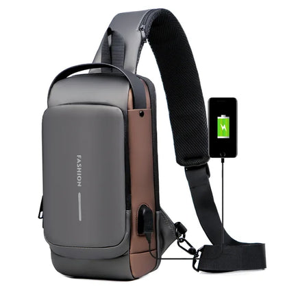 Travel Sling Bag Pack Messenger Pack Chest Bag for Male Fashion Multifunction Shoulder Bag Crossbody Bag on Shoulder