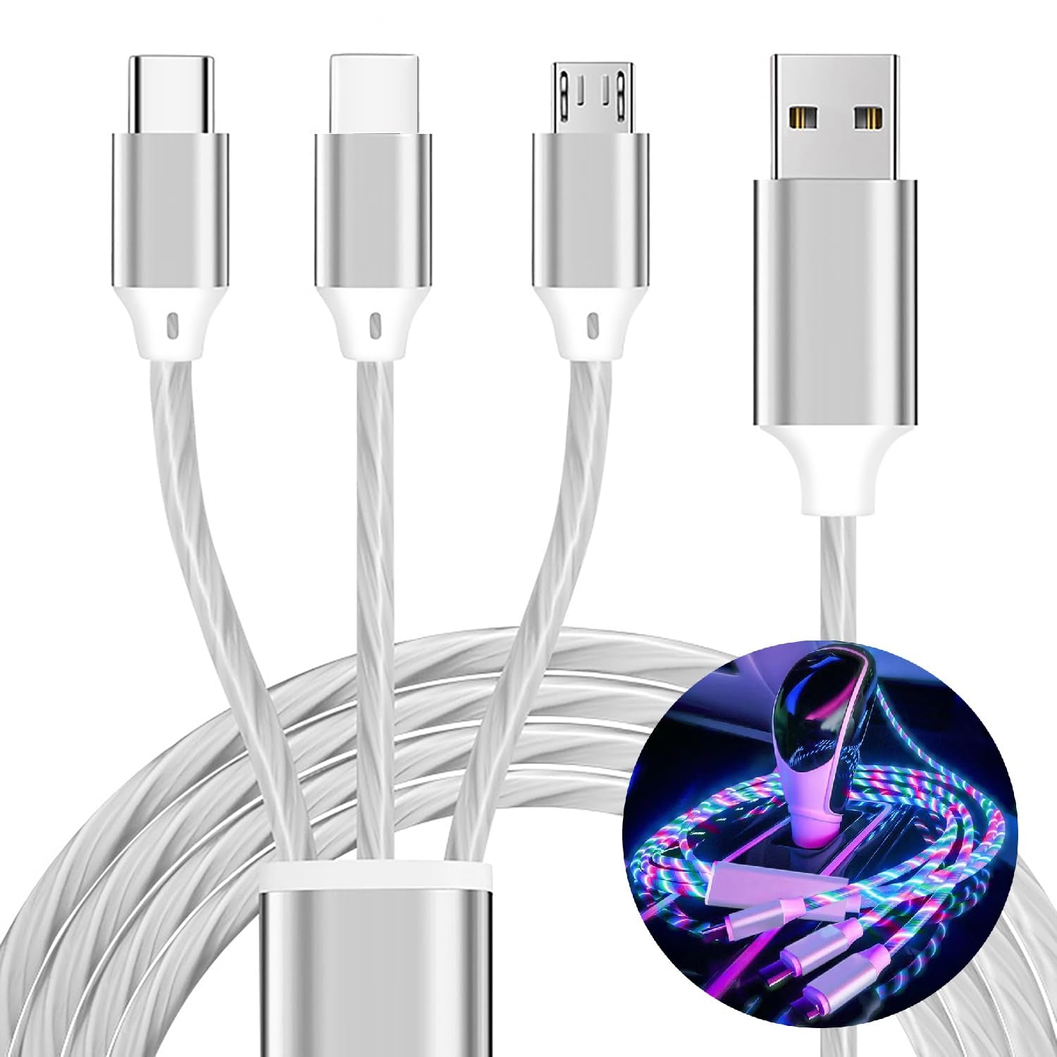GlowCharge Multi-Color LED Cable
