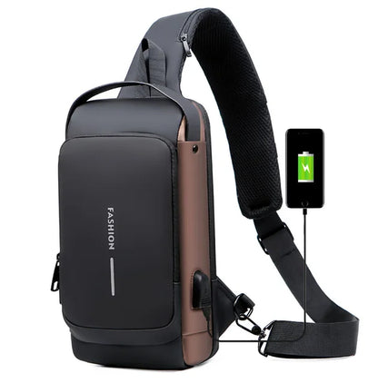 Travel Sling Bag Pack Messenger Pack Chest Bag for Male Fashion Multifunction Shoulder Bag Crossbody Bag on Shoulder